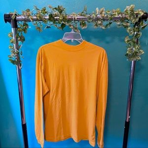 Urban Outfitters Long Sleeve Mock Neck Yellow Shirt (Size: Small)
